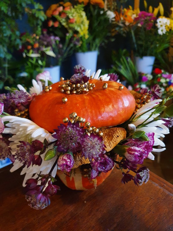 Atelier Composition piquée dans une courge- Samedi 18 octobre 2025- 45 euros