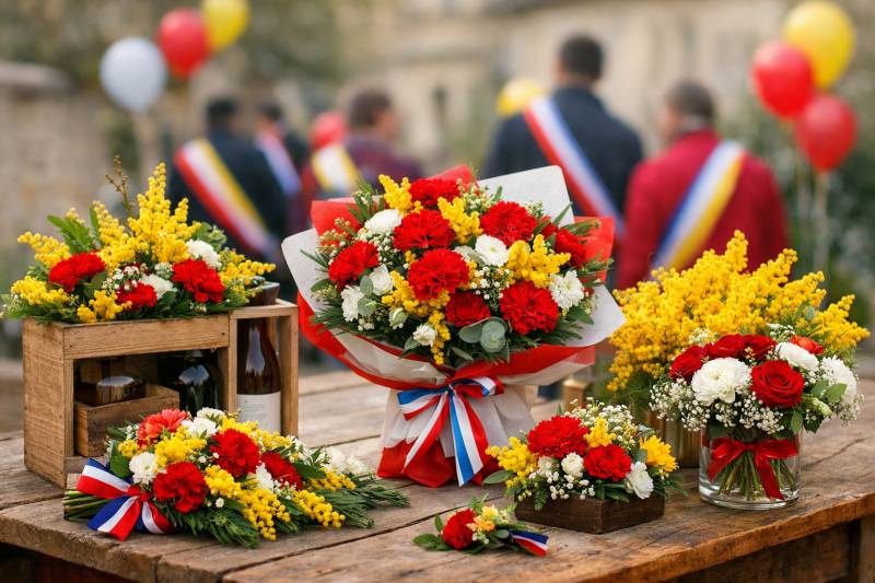 Bouquets de fleurs pour les fêtes de conscrits dans le Beaujolais et l’Ain