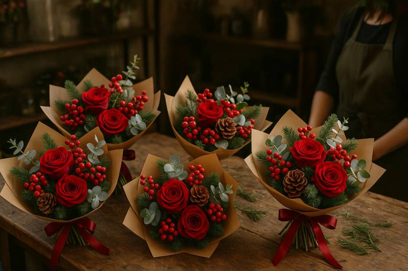 Fleuriste à Arnas spécialiste de la création de bouquet de Noël