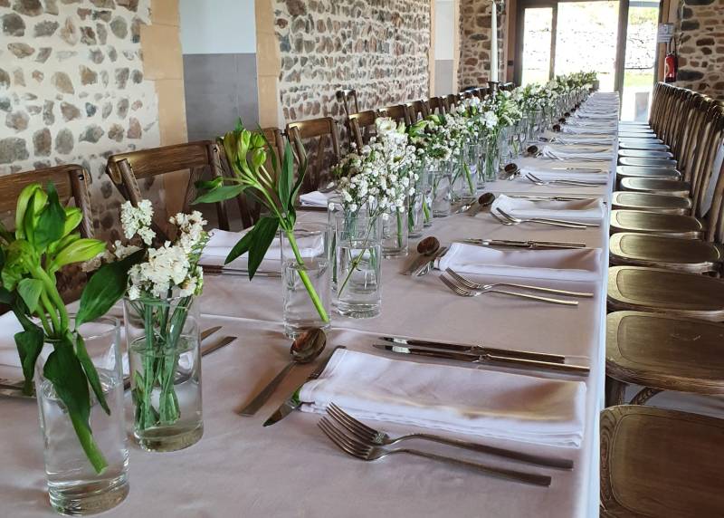 Décoration des tables de mariage dans le Beaujolais